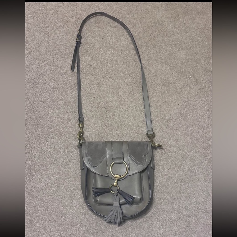 Frye Charcoal Leather Crossbody Bag